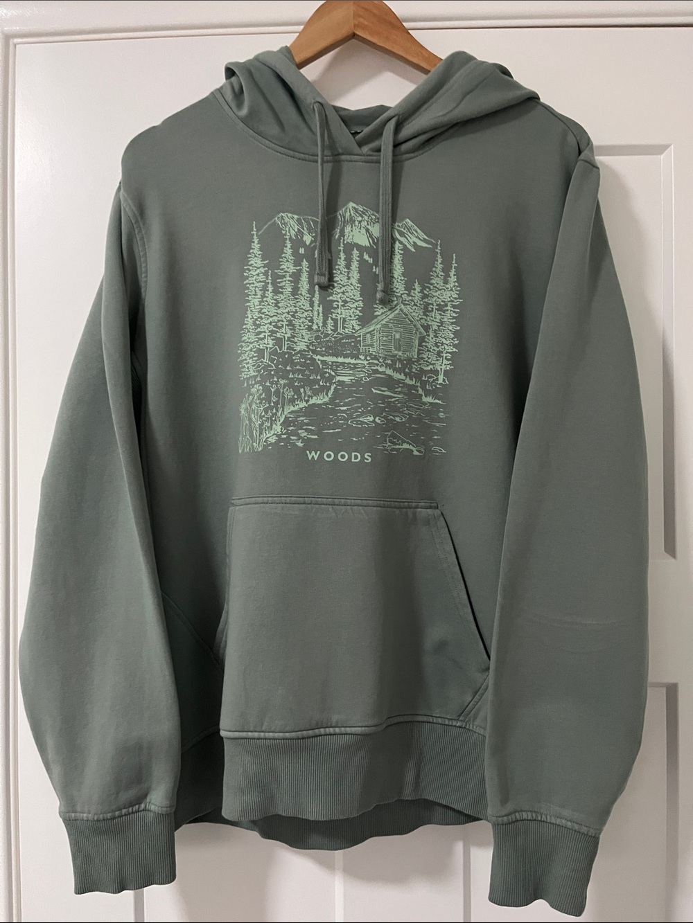 Woods Women Green Graphic Hoodie